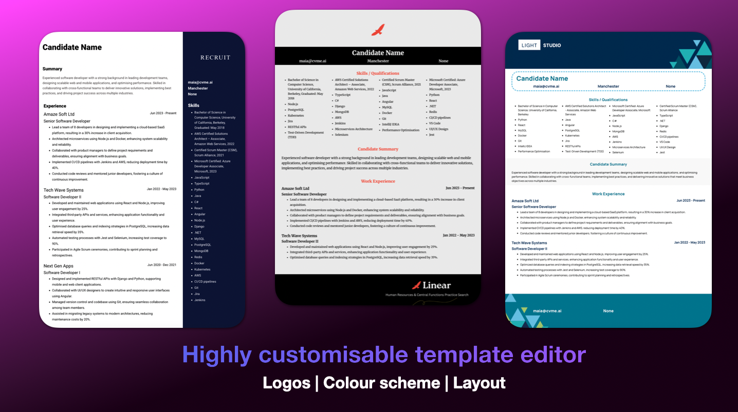 Customisable Templates